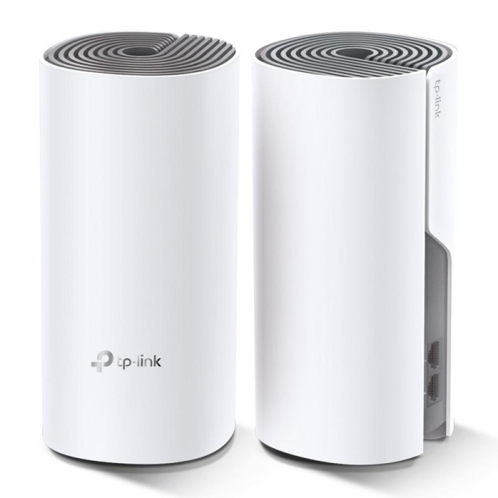 TP-Link - Deco E4 (2-pack) Doble banda (2,4 GHz / 5 GHz) Wi-Fi 5 (802.11ac) Blanco, Gris Interno
