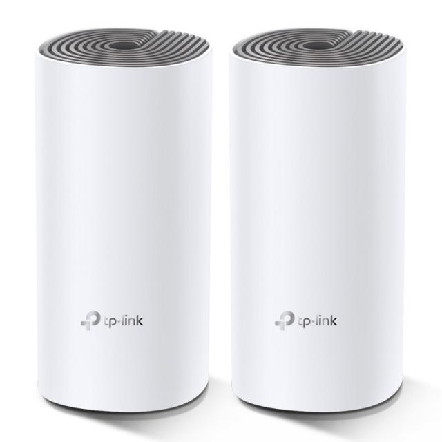 TP-Link - Deco E4 (2-pack) Doble banda (2,4 GHz / 5 GHz) Wi-Fi 5 (802.11ac) Blanco, Gris Interno