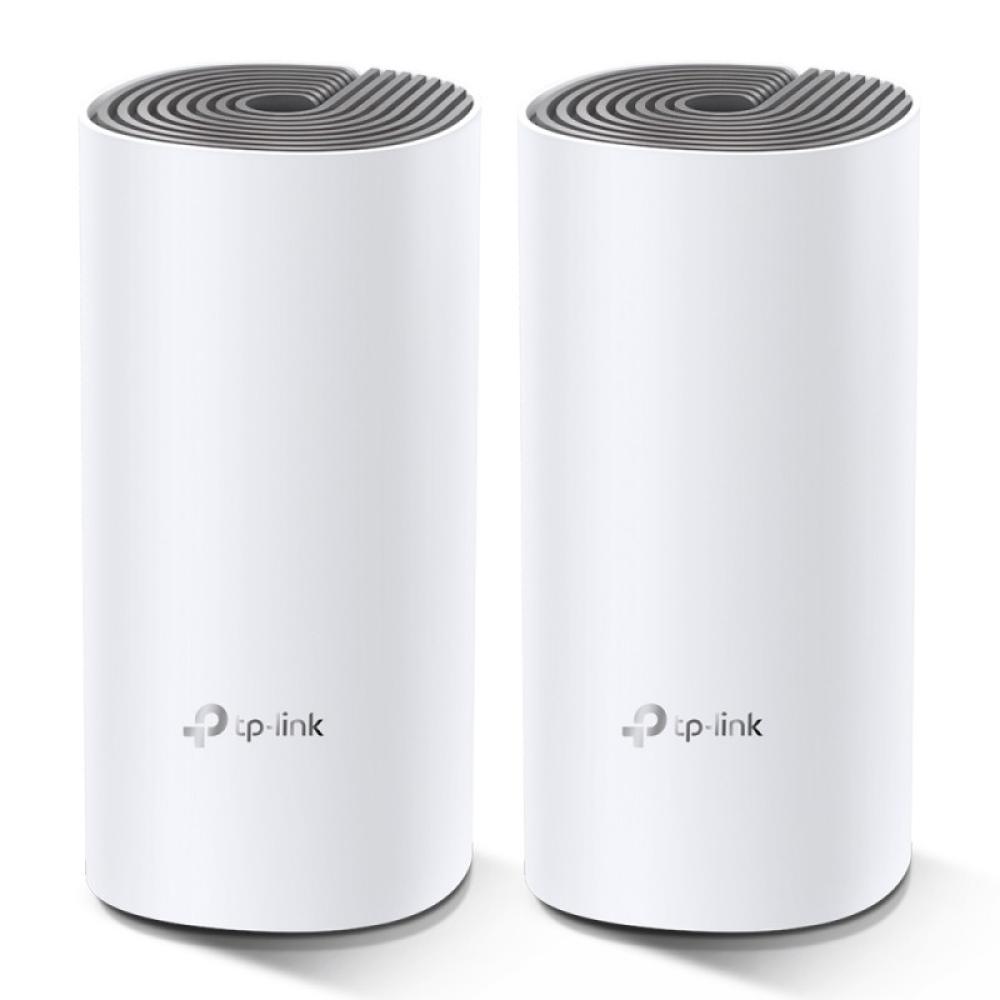 TP-Link - Deco E4 (2-pack) Doble banda (2,4 GHz / 5 GHz) Wi-Fi 5 (802.11ac) Blanco, Gris Interno