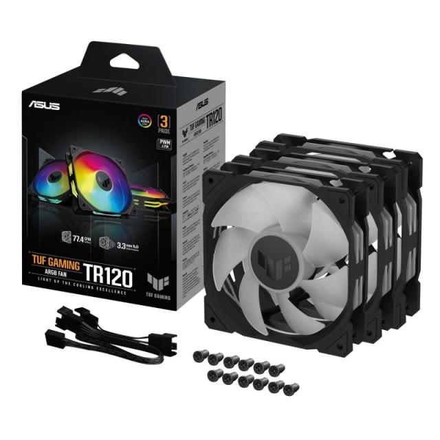 ASUS - TUF GAMING TR120 ARGB 3IN1 Black Carcasa del ordenador Refrigerador de aire 12 cm Negro