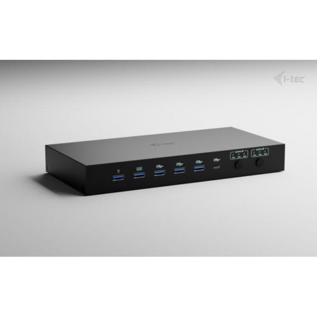i-tec - USB-C KVM Dock PRO for Three Hosts, Dual Video, with 2x Power Delivery, max 92W