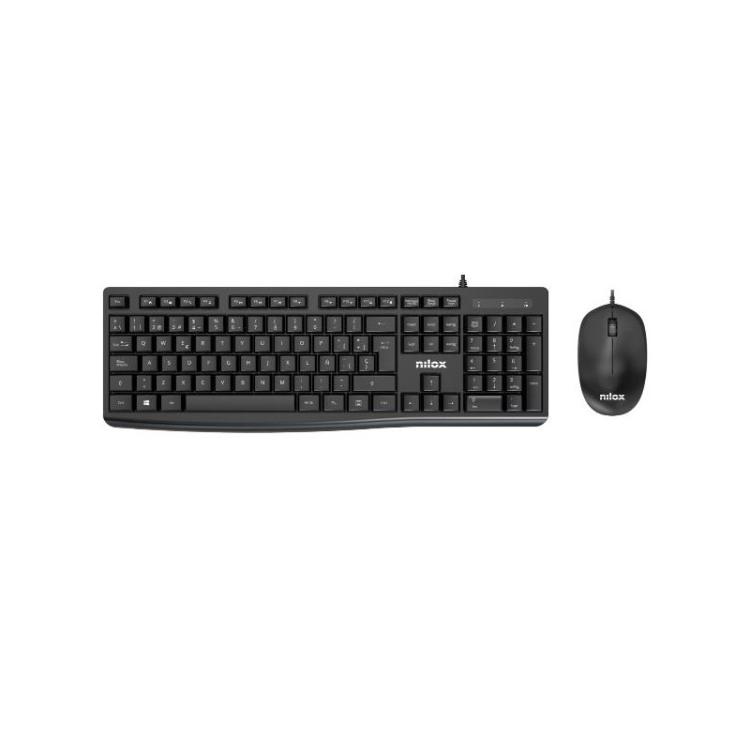 Nilox - NXKME0012 teclado Ratón incluido Universal USB QWERTY Español Negro