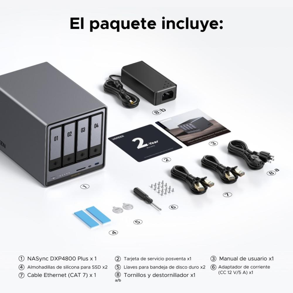 Ugreen - NASync DXP4800 Plus NAS Escritorio Intel® Pentium® Gold 8505 8 GB DDR5 0 TB UGOS PRO