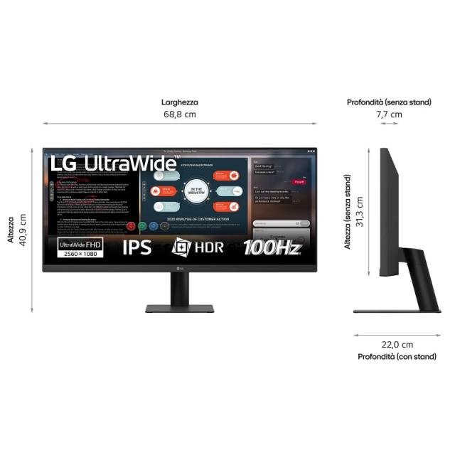LG - 29U511A-B pantalla para PC 73,7 cm (29") 2560 x 1080 Pixeles WFHD LCD Negro
