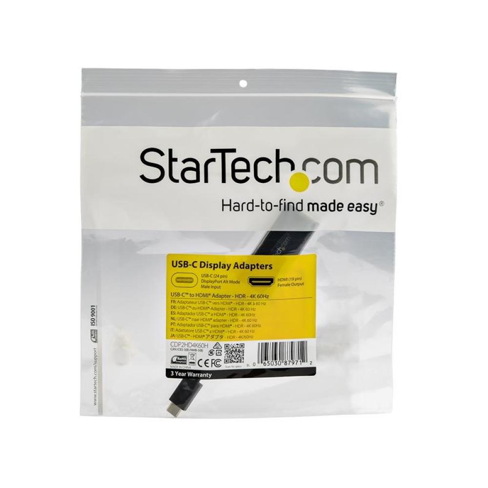 StarTech.com - Adaptador USB-C a HDMI con HDR - 4K 60Hz - Negro
