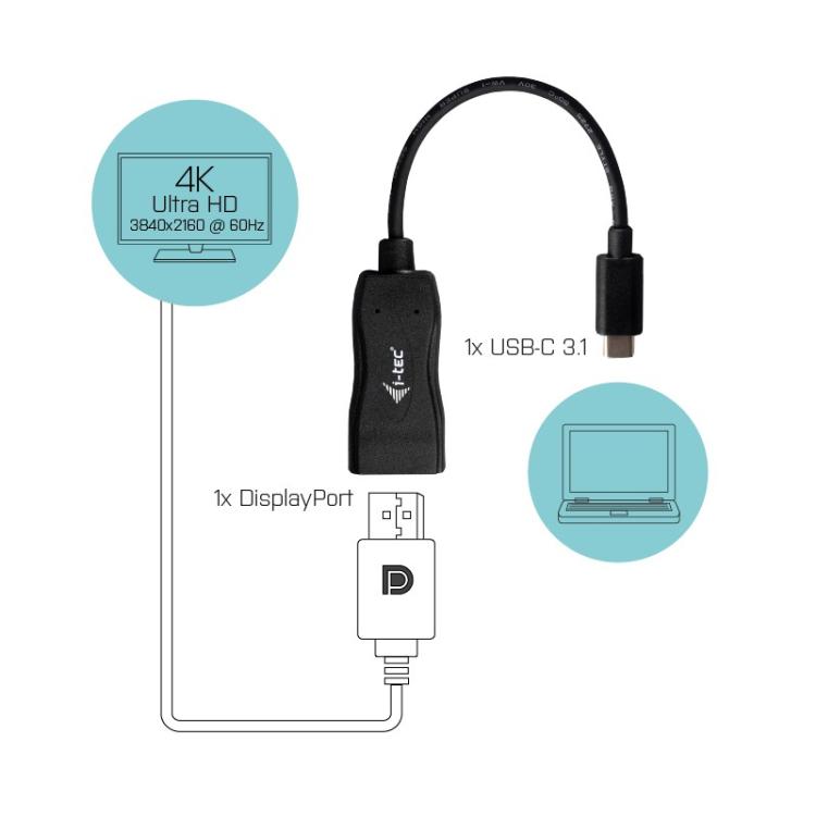 i-tec - USB-C Display Port Adapter 4K/60 Hz