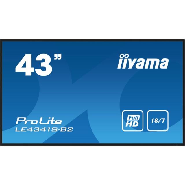 iiyama - PROLITE LE4341S-B2 Pantalla plana para señalización digital 108 cm (42.5") LCD 350 cd / m² Full HD Negro 18/7