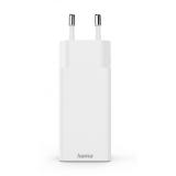 Hama - 00201996 cargador de dispositivo móvil Smartphone Blanco Corriente alterna Carga rápida Interior, Exterior