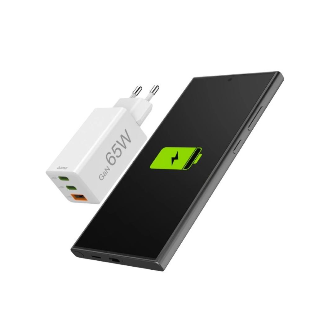 Hama - 00201996 cargador de dispositivo móvil Smartphone Blanco Corriente alterna Carga rápida Interior, Exterior