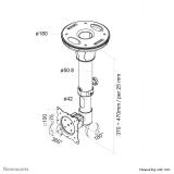Neomounts - FPMA-C025SILVER Soporte de techo para monitor/TV 10-30" - alt. 37-47 cm - inclinable