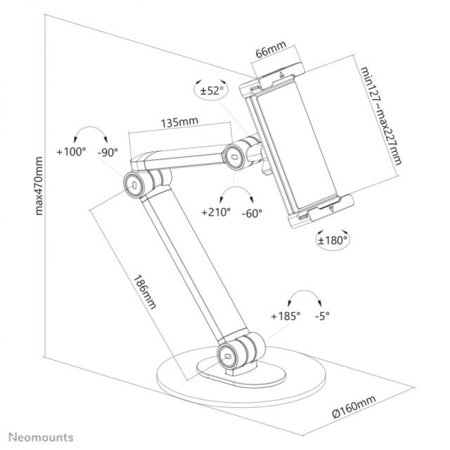 Neomounts - DS15-550BL1 Soporte para tablet 4.7-12.9" - universal