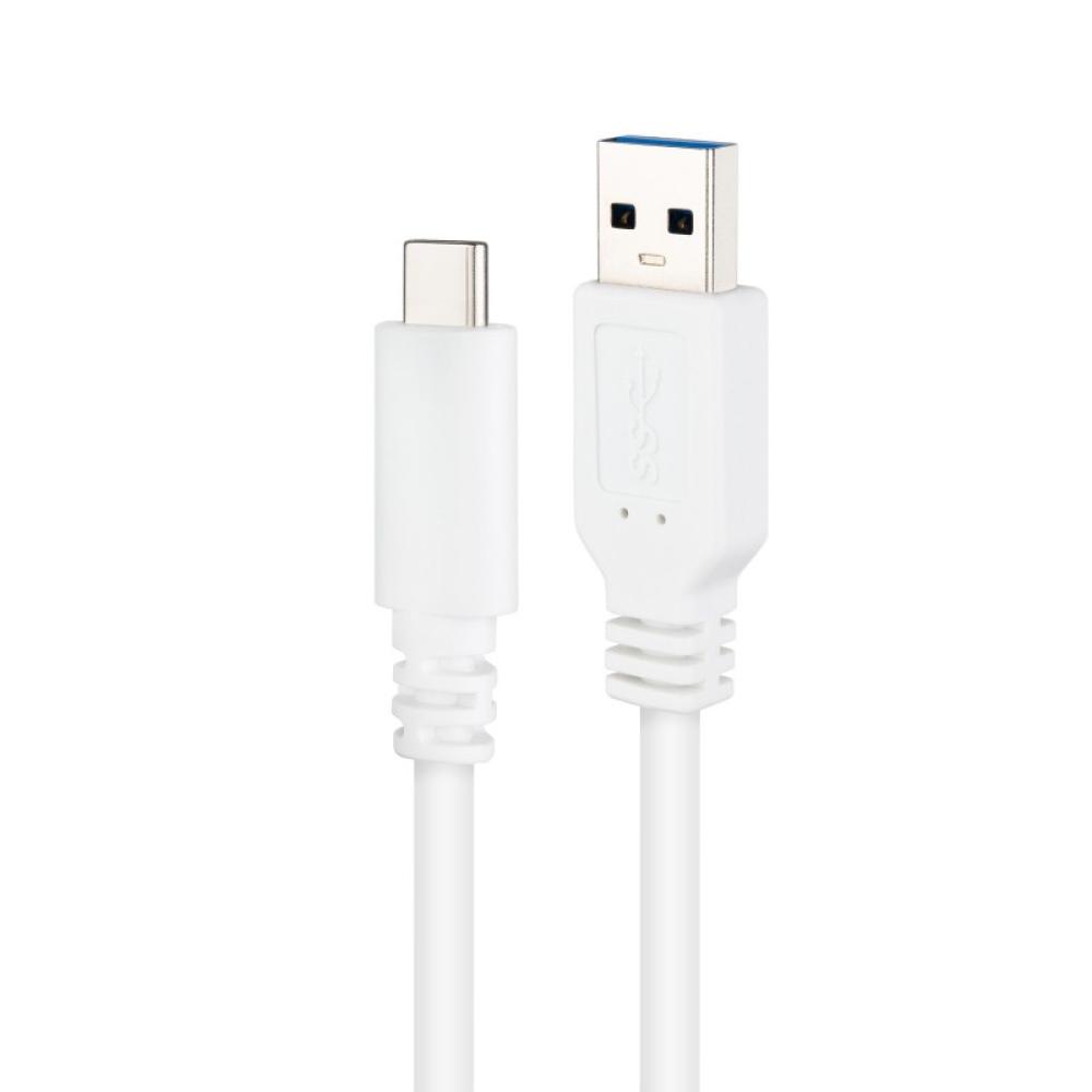 Nanocable - Cable USB 3.1, Gen2 10 Gbps 3A, tipo USB-C/M-A/M, Blanco, 1.5 m