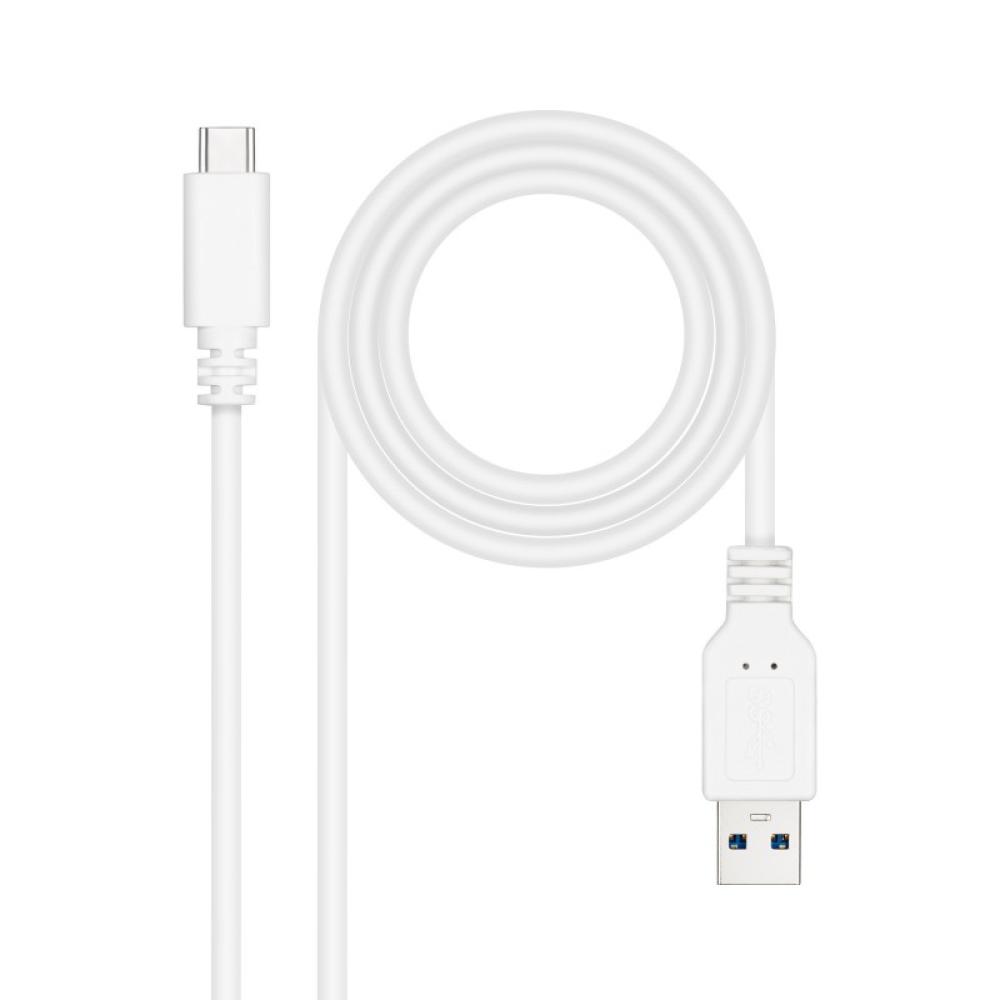 Nanocable - Cable USB 3.1, Gen2 10 Gbps 3A, tipo USB-C/M-A/M, Blanco, 1.5 m