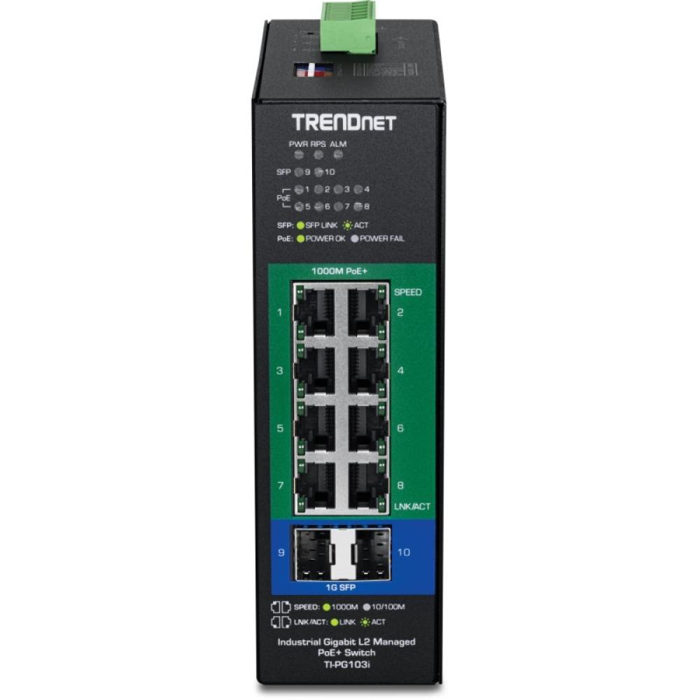 Trendnet - TI-PG103I switch Gestionado Gigabit Ethernet (10/100/1000) Energía sobre Ethernet (PoE) Negro