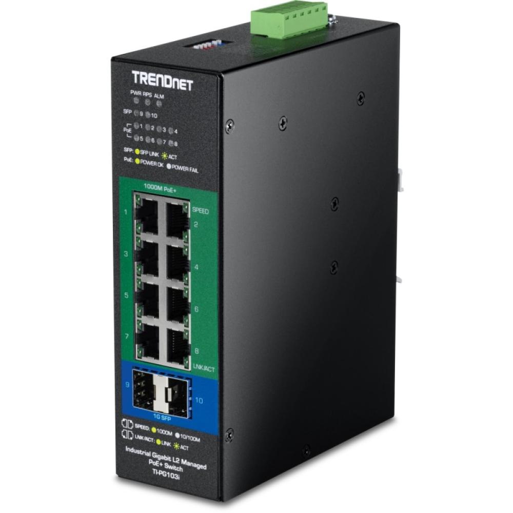 Trendnet - TI-PG103I switch Gestionado Gigabit Ethernet (10/100/1000) Energía sobre Ethernet (PoE) Negro