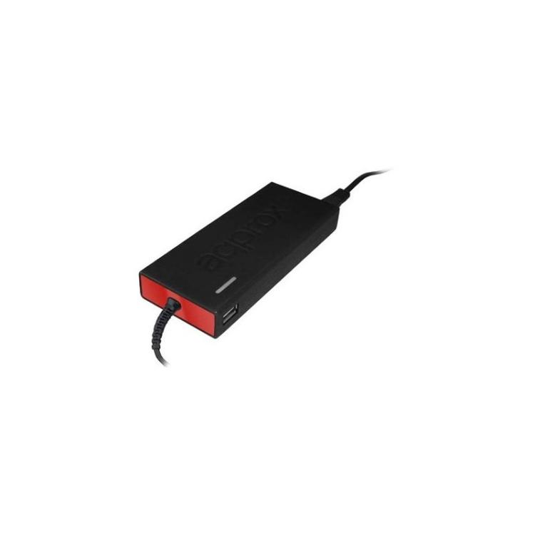 Approx - APPUA90SLIM adaptador e inversor de corriente Universal 90 W Negro, Rojo