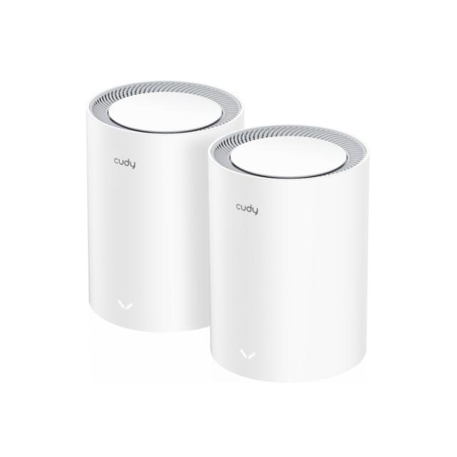 Cudy - M3000 2-PACK sistema Wi-Fi Mesh (Wi-Fi en malla) Doble banda (2,4 GHz / 5 GHz) Wi-Fi 6 (802.11ax) Gris, Blanco 1 Interno