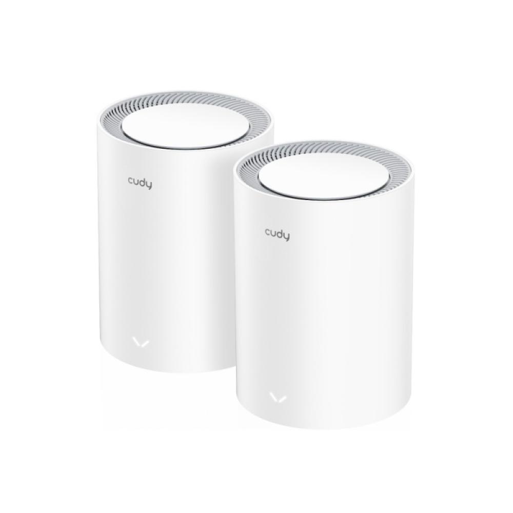 Cudy - M3000 2-PACK sistema Wi-Fi Mesh (Wi-Fi en malla) Doble banda (2,4 GHz / 5 GHz) Wi-Fi 6 (802.11ax) Gris, Blanco 1 Interno