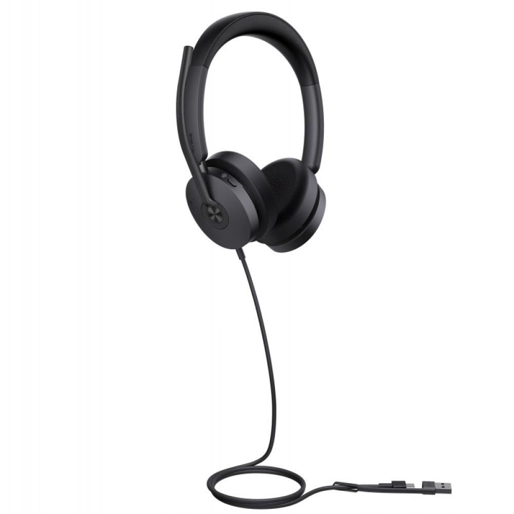 Yealink - UH48 Dual Teams USB-C/A Auriculares Alámbrico Diadema Llamadas/Música USB Type-C / USB Type-A Negro