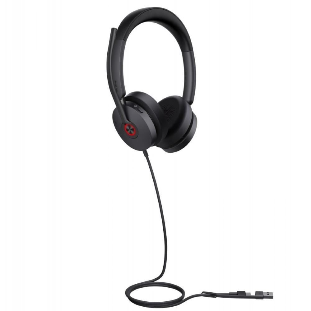Yealink - UH48 Dual Teams USB-C/A Auriculares Alámbrico Diadema Llamadas/Música USB Type-C / USB Type-A Negro