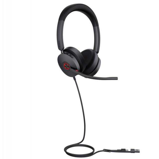 Yealink - UH48 Dual Teams USB-C/A Auriculares Alámbrico Diadema Llamadas/Música USB Type-C / USB Type-A Negro