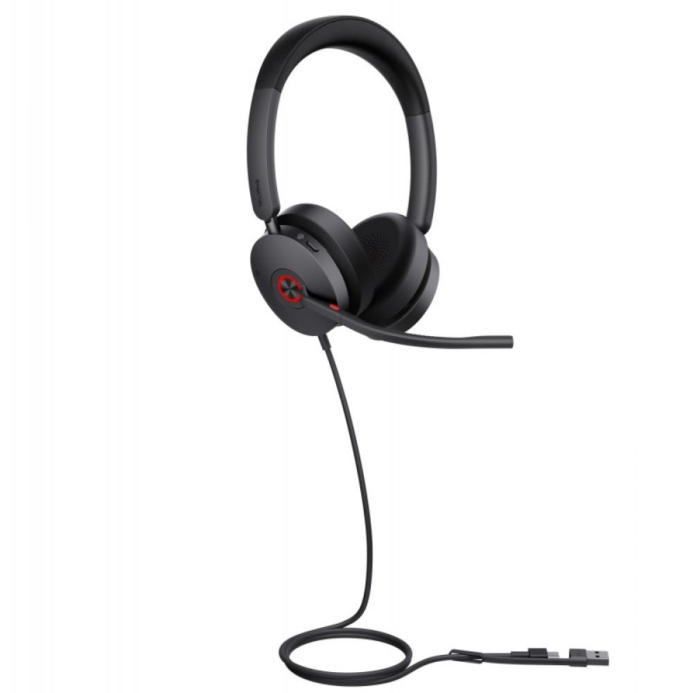 Yealink - UH48 Dual Teams USB-C/A Auriculares Alámbrico Diadema Llamadas/Música USB Type-C / USB Type-A Negro