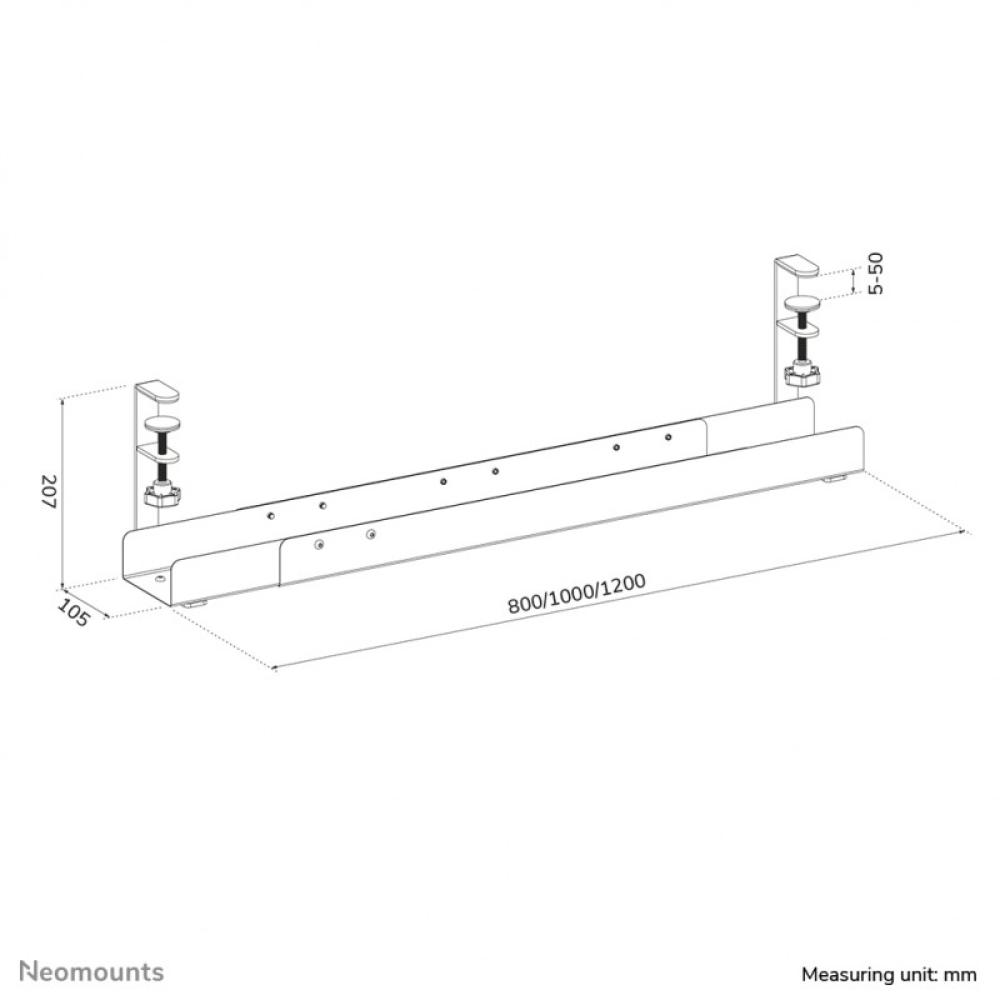 Neomounts - ADS07-120BL Bandeja para cables - montaje de abrazadera - universal