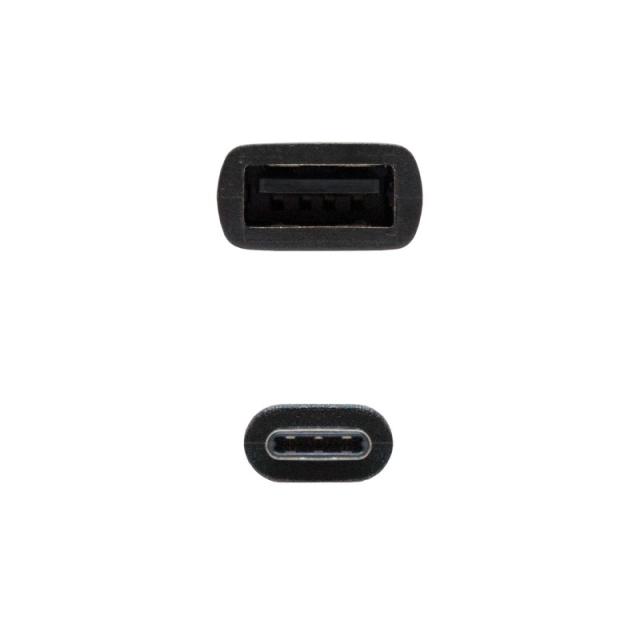 Nanocable - USB 2.0, 0.15m cable USB 0,15 m USB C USB A Negro