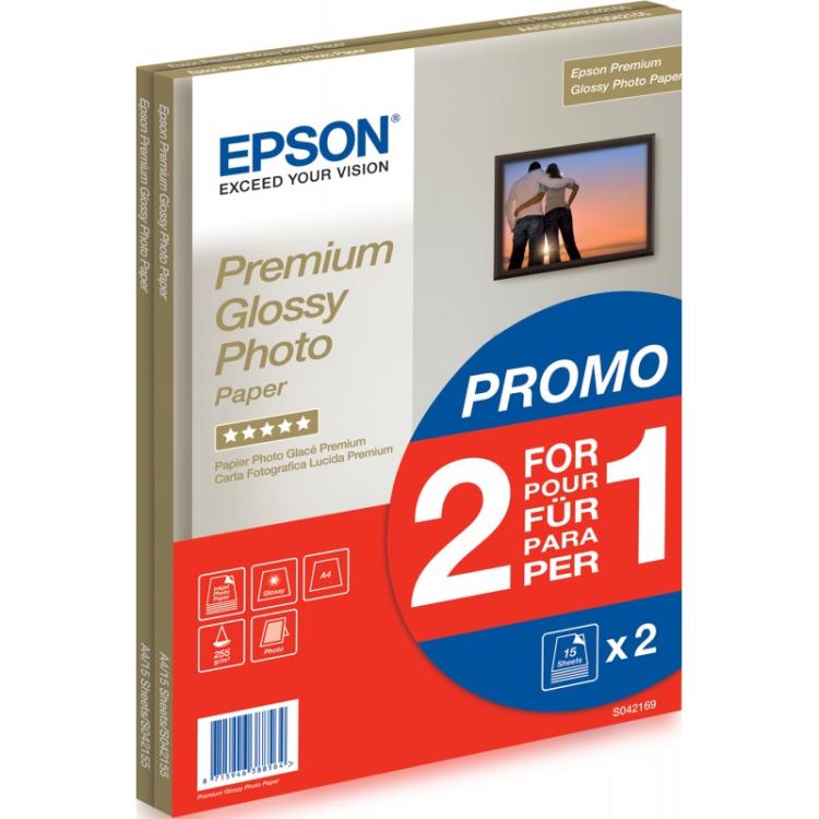 Epson - Premium Glossy Photo Paper - A4 - 2x 15 Hojas