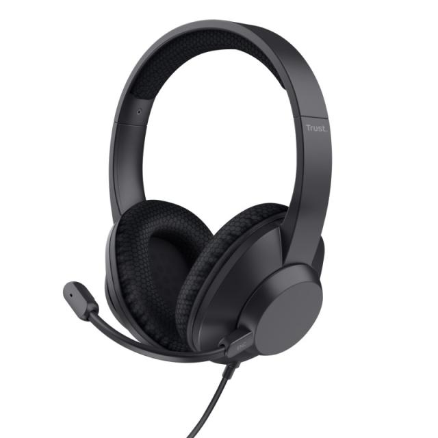 Trust - Ayda Max Auriculares Alámbrico Diadema Llamadas/Música USB Type-C / USB Type-A Negro