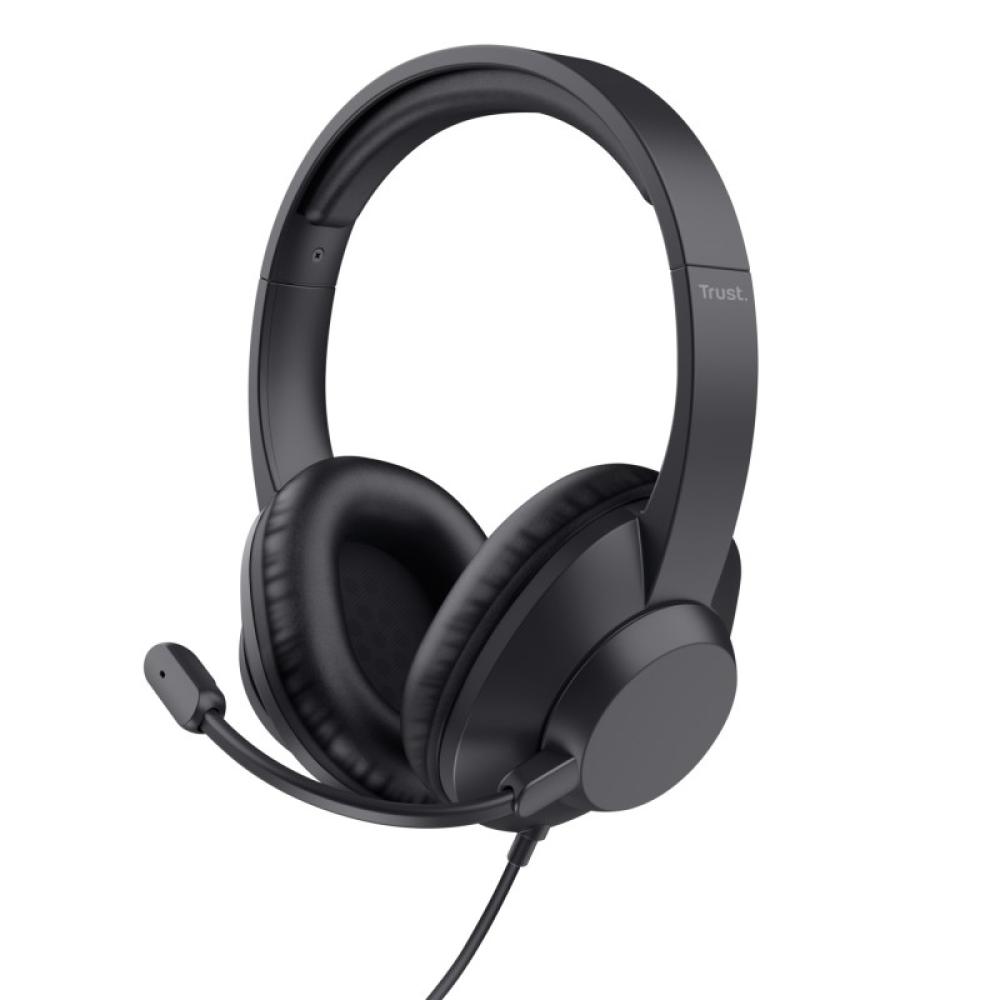Trust - Ayda Max USB Auriculares Alámbrico Diadema Oficina/Centro de llamadas USB Type-C / USB Type-A Negro