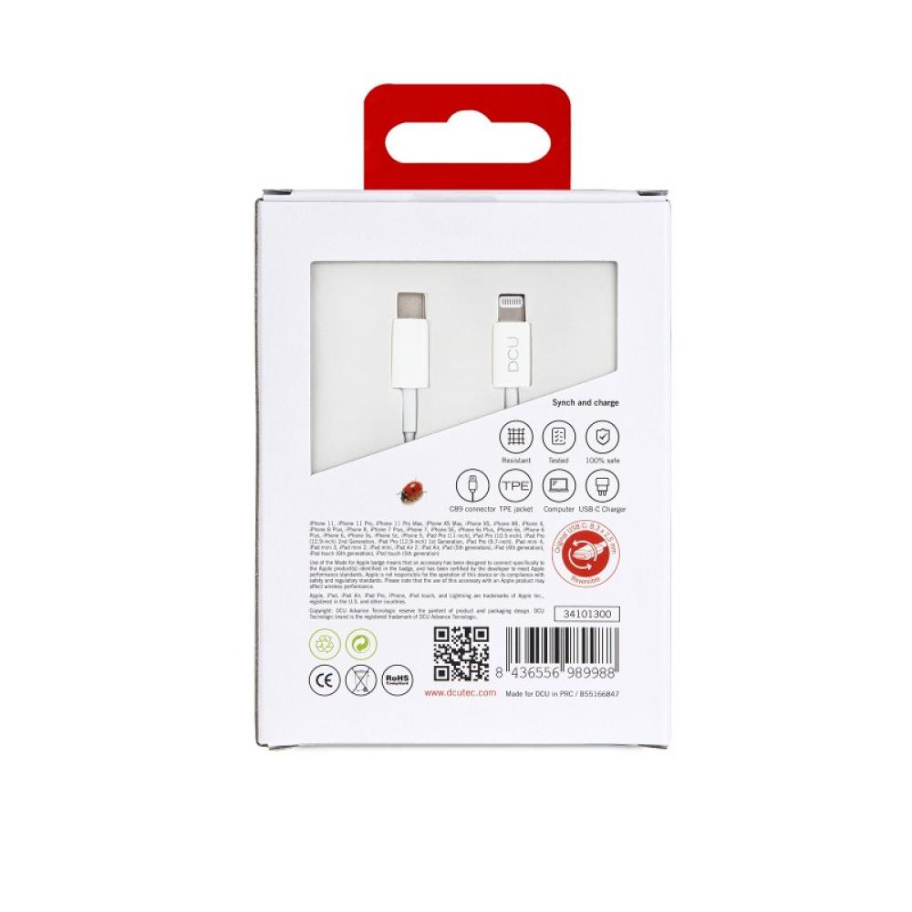 DCU Advance Tecnologic - 34101300 cable de conector Lightning 1 m Blanco