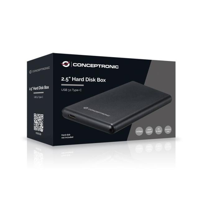 Conceptronic - HDE02B caja para disco duro externo Caja de disco duro (HDD) Negro 2.5"