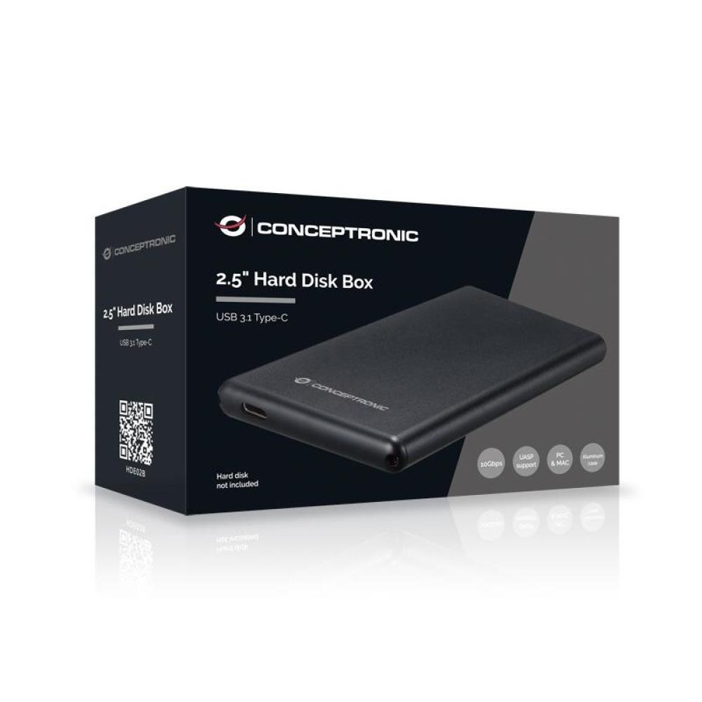 Conceptronic - HDE02B caja para disco duro externo Caja de disco duro (HDD) Negro 2.5"