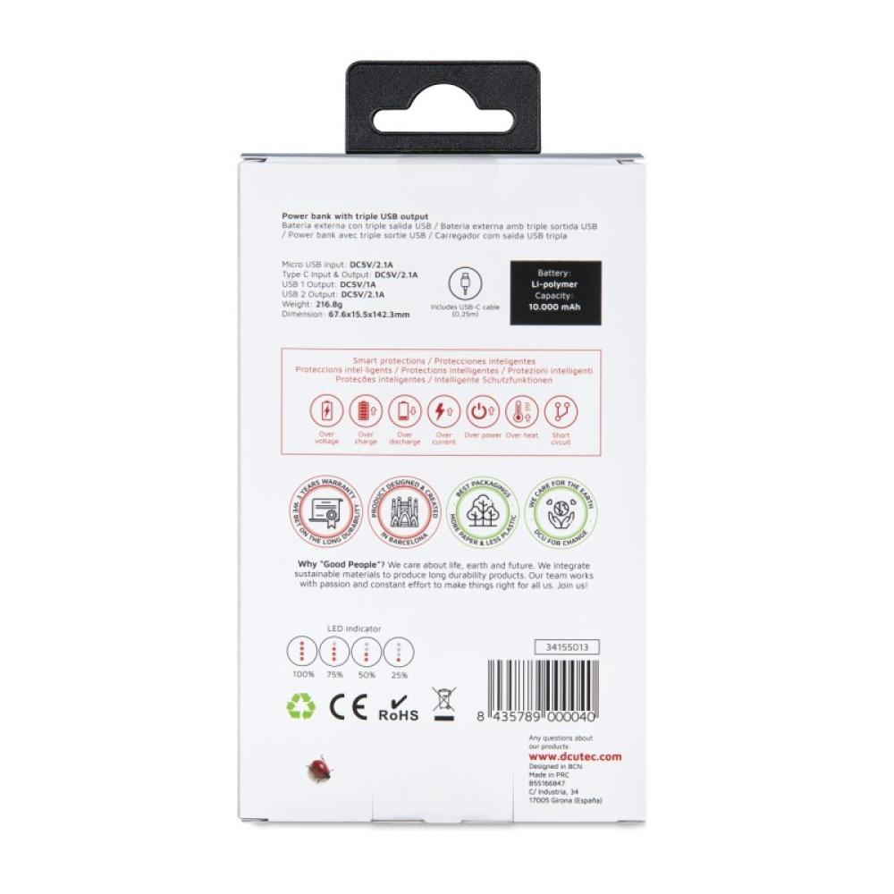 DCU Advance Tecnologic - 34155013 batería externa Litio 10000 mAh Blanco