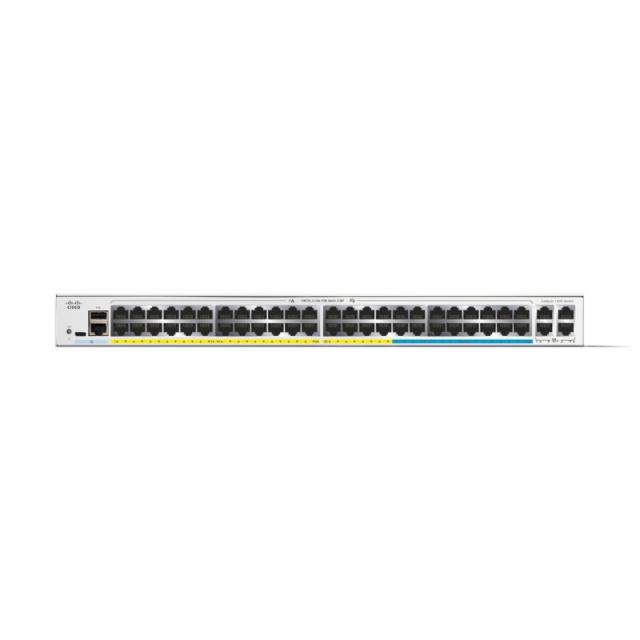 Cisco - Catalyst C1300-48MGP-4X switch Gestionado L2/L3 Gigabit Ethernet (10/100/1000) Energía sobre Ethernet (PoE) Gris