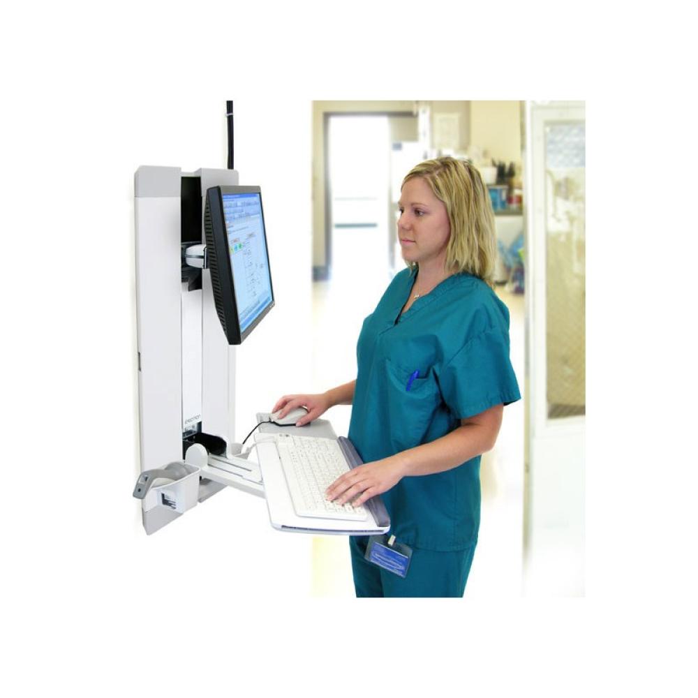 Ergotron - StyleView Vertical Lift, Patient Room 61 cm (24") Pared Blanco