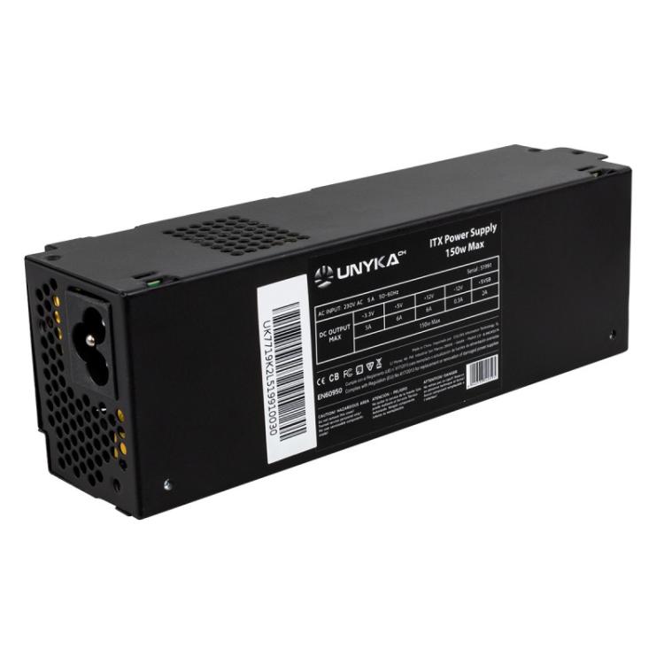 UNYKAch - ITX 150 unidad de fuente de alimentación 150 W 20+4 pin ATX Flex ATX Negro