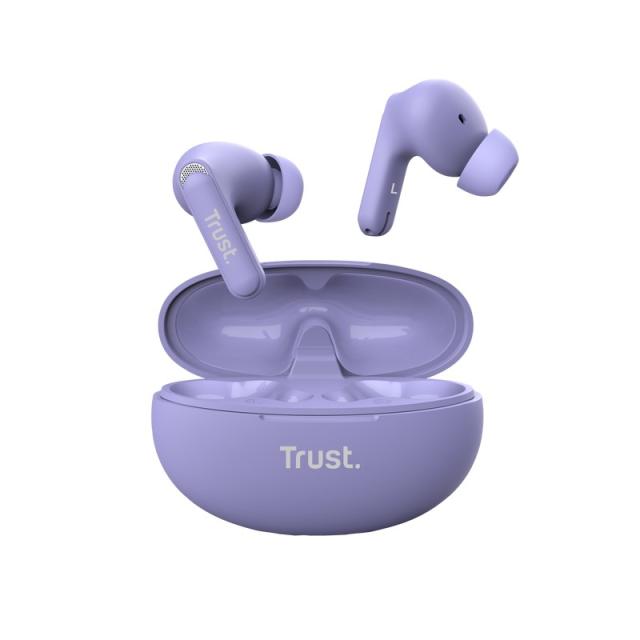 Trust - Yavi Auriculares True Wireless Stereo (TWS) Dentro de oído Llamadas/Música USB Tipo C Bluetooth Púrpura