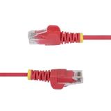 StarTech.com - Cable de Red Ethernet CAT6 Delgado sin Enganches Rojo de 2,5m - Cable RJ45 Snagless Slim 28AWG - Alambre de Cobre