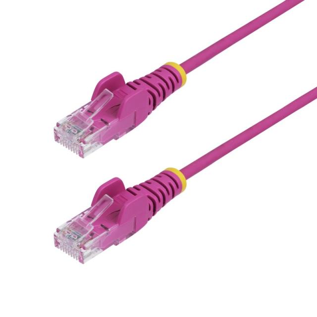 StarTech.com - Cable de Red Ethernet CAT6 Delgado sin Enganches Rosa de 2m - Cable RJ45 Snagless Slim 28AWG - Alambre de Cobre P
