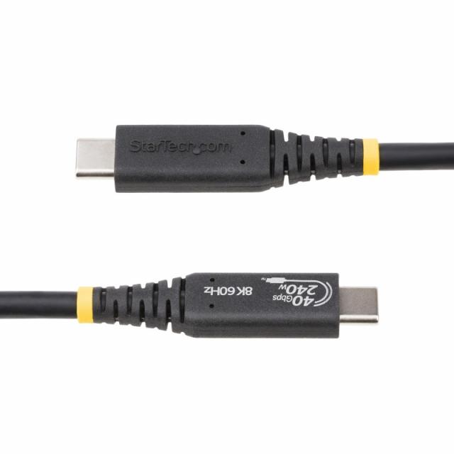 StarTech.com - Cable USB4 de 1m - Cable USB Tipo C Certificado USB-IF - Cable USB-C de 40G - PD 3.1 EPR de 240W - 8K 60Hz - Comp