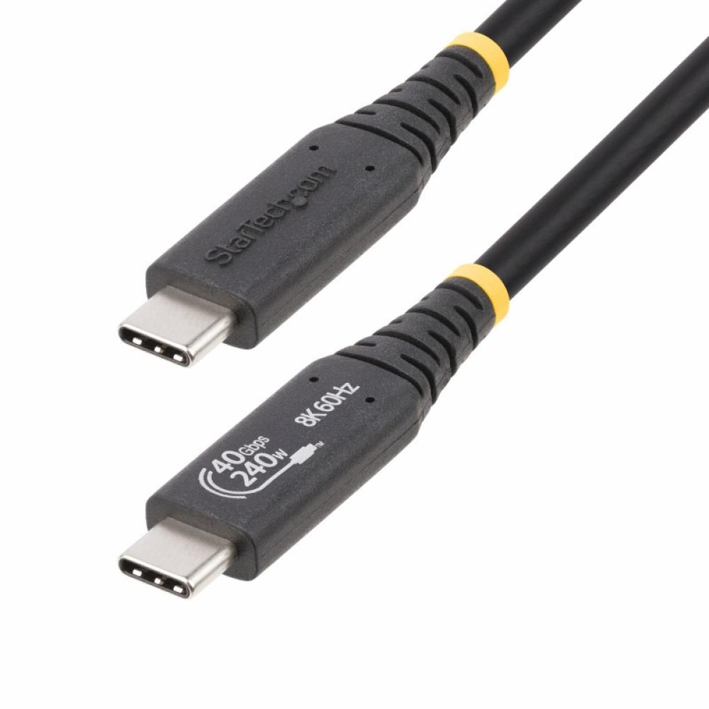StarTech.com - Cable USB4 de 1m - Cable USB Tipo C Certificado USB-IF - Cable USB-C de 40G - PD 3.1 EPR de 240W - 8K 60Hz - Comp