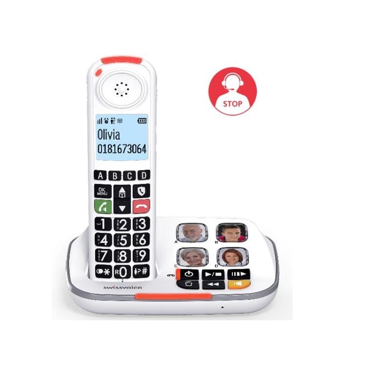 Atlinks - XTRA 2355 Teléfono DECT Identificador de llamadas Blanco