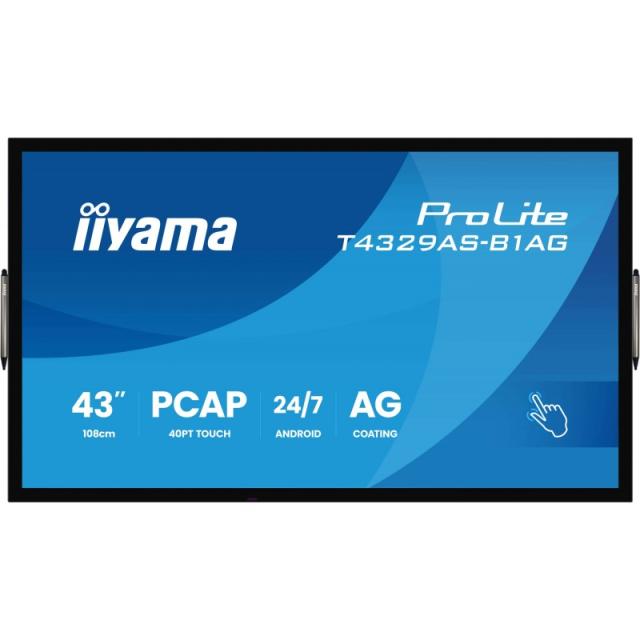 iiyama - T4329AS-B1AG pantalla para PC 108 cm (42.5") 3840 x 2160 Pixeles 4K Ultra HD LED Pantalla táctil Negro