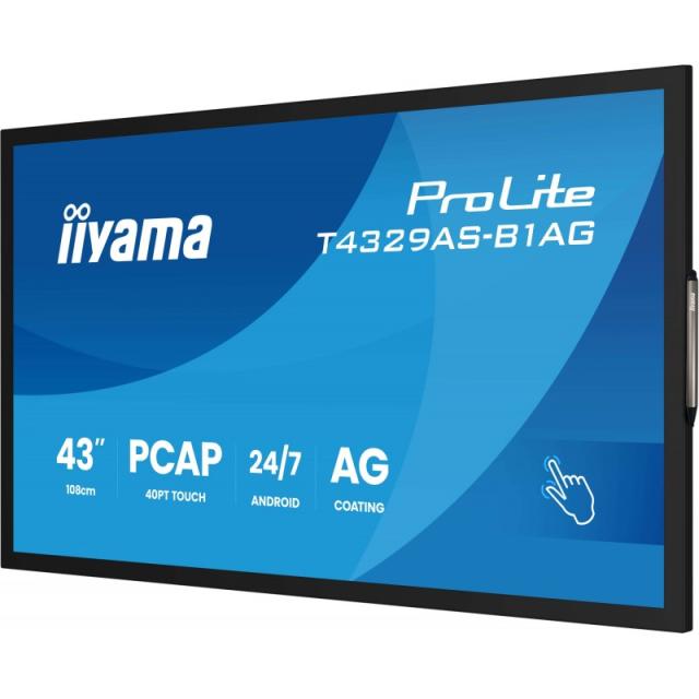 iiyama - T4329AS-B1AG pantalla para PC 108 cm (42.5") 3840 x 2160 Pixeles 4K Ultra HD LED Pantalla táctil Negro