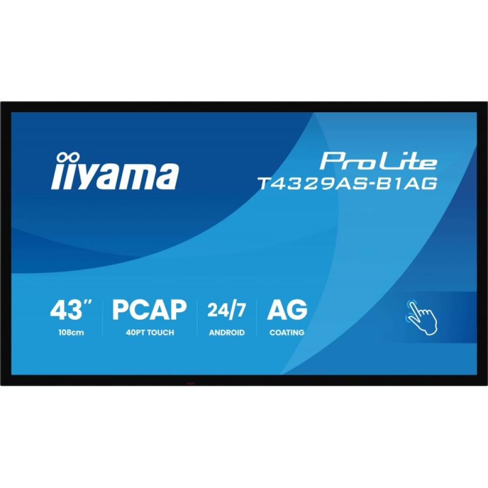 iiyama - T4329AS-B1AG pantalla para PC 108 cm (42.5") 3840 x 2160 Pixeles 4K Ultra HD LED Pantalla táctil Negro
