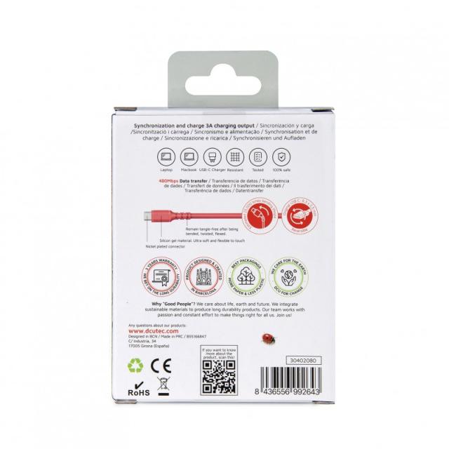 DCU Advance Tecnologic - 30402080 cable USB USB 2.0 1 m USB A USB C Rojo