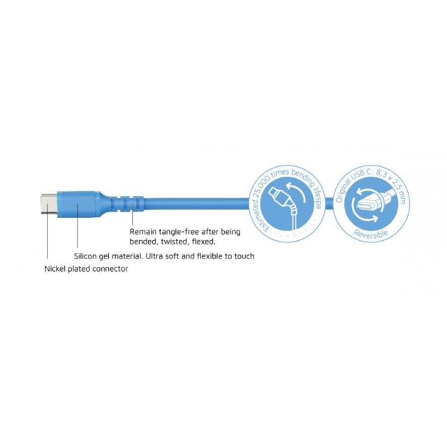 DCU Advance Tecnologic - 30402075 cable USB USB 2.0 1 m USB A USB C Azul