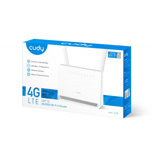 Cudy - LT15E router inalámbrico Gigabit Ethernet Doble banda (2,4 GHz / 5 GHz) 4G Blanco